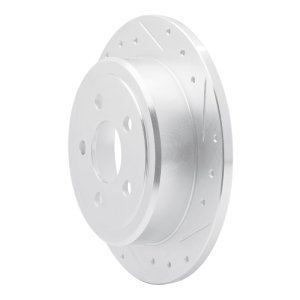 Ford Windstar Brake Rotor (1) - Rear Right - R1 Concepts - Drilled & Slotted - Silver - `95-`03